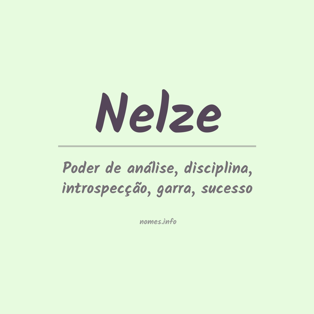 Significado do nome Nelze