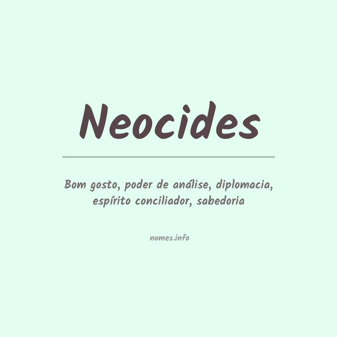 Significado do nome Neocides