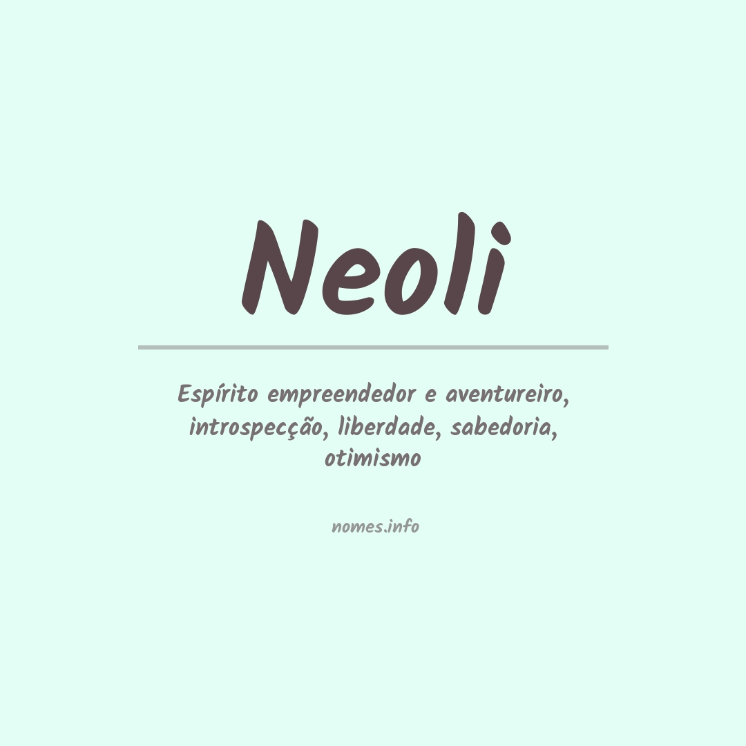 Significado do nome Neoli