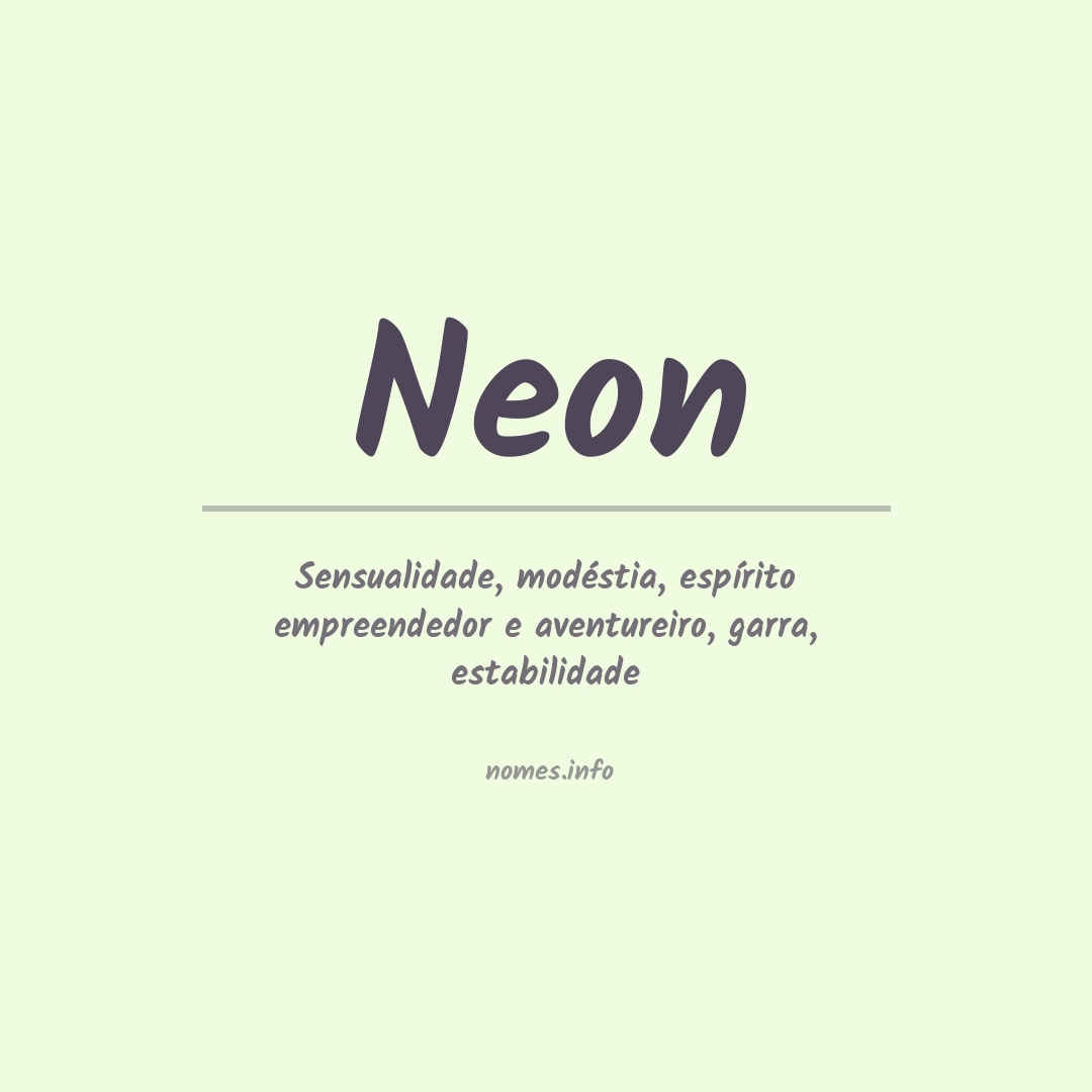 Significado do nome Neon