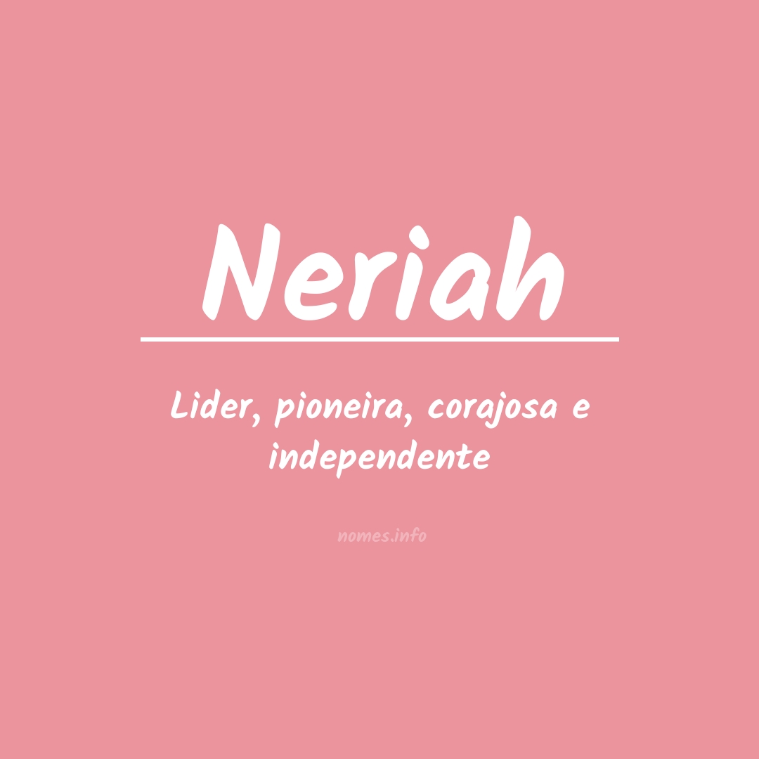 Significado do nome Neriah