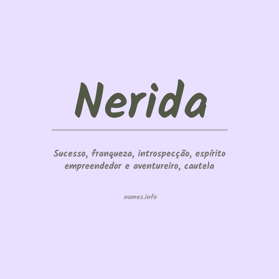 Significado do nome Nerida