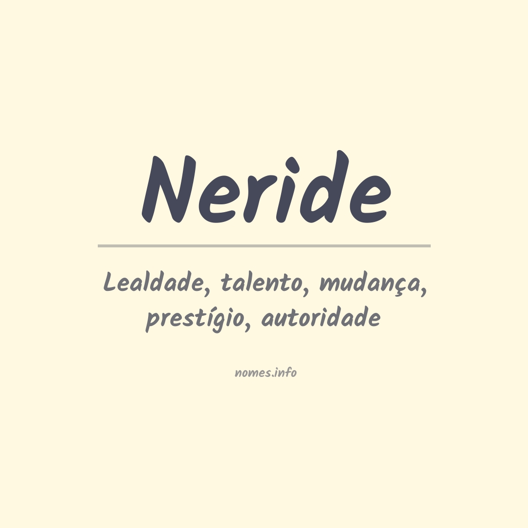 Significado do nome Neride