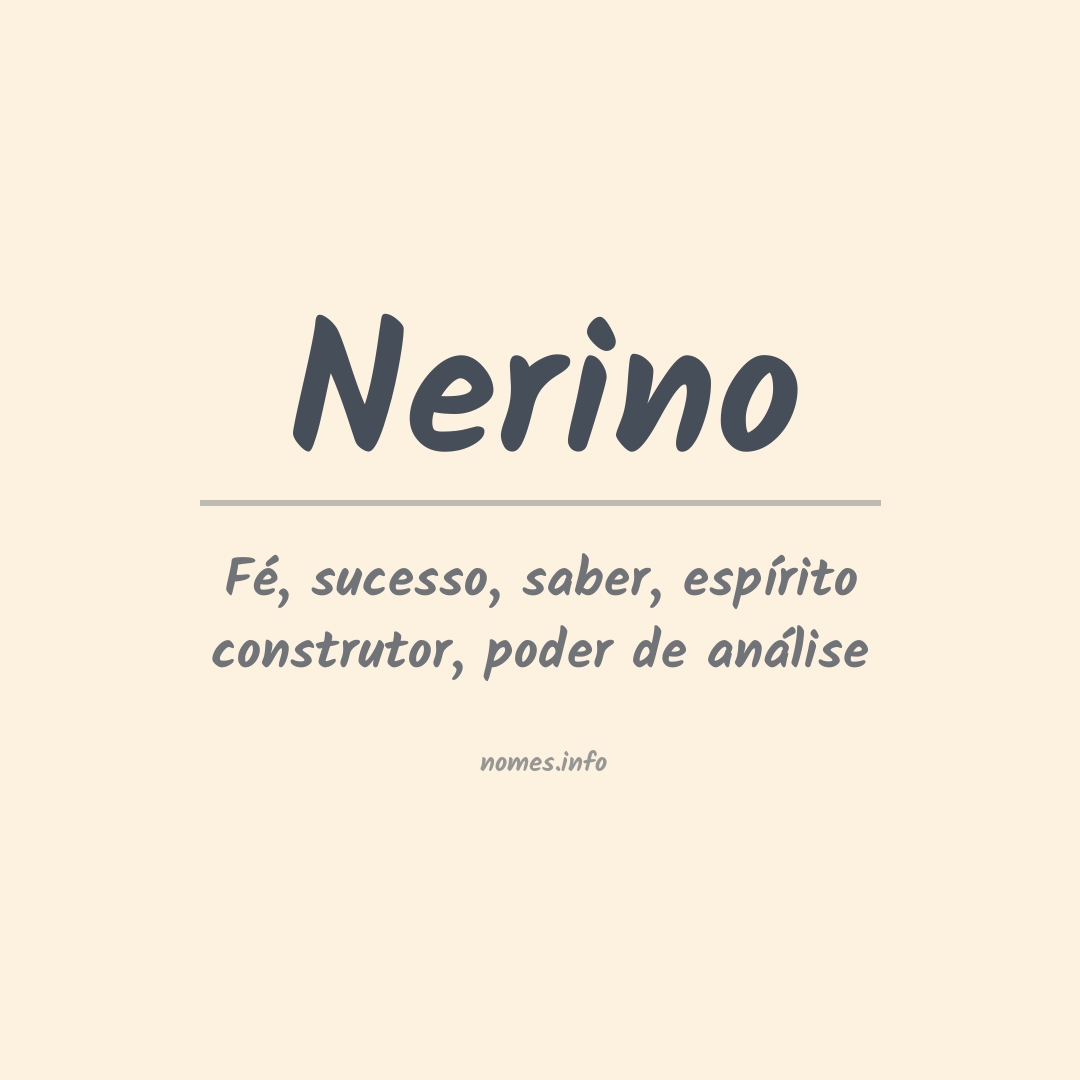 Significado do nome Nerino