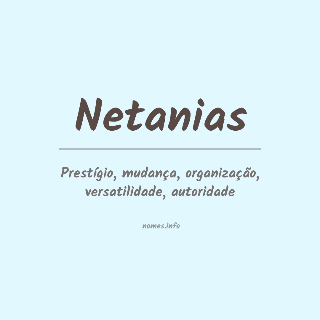 Significado do nome Netanias