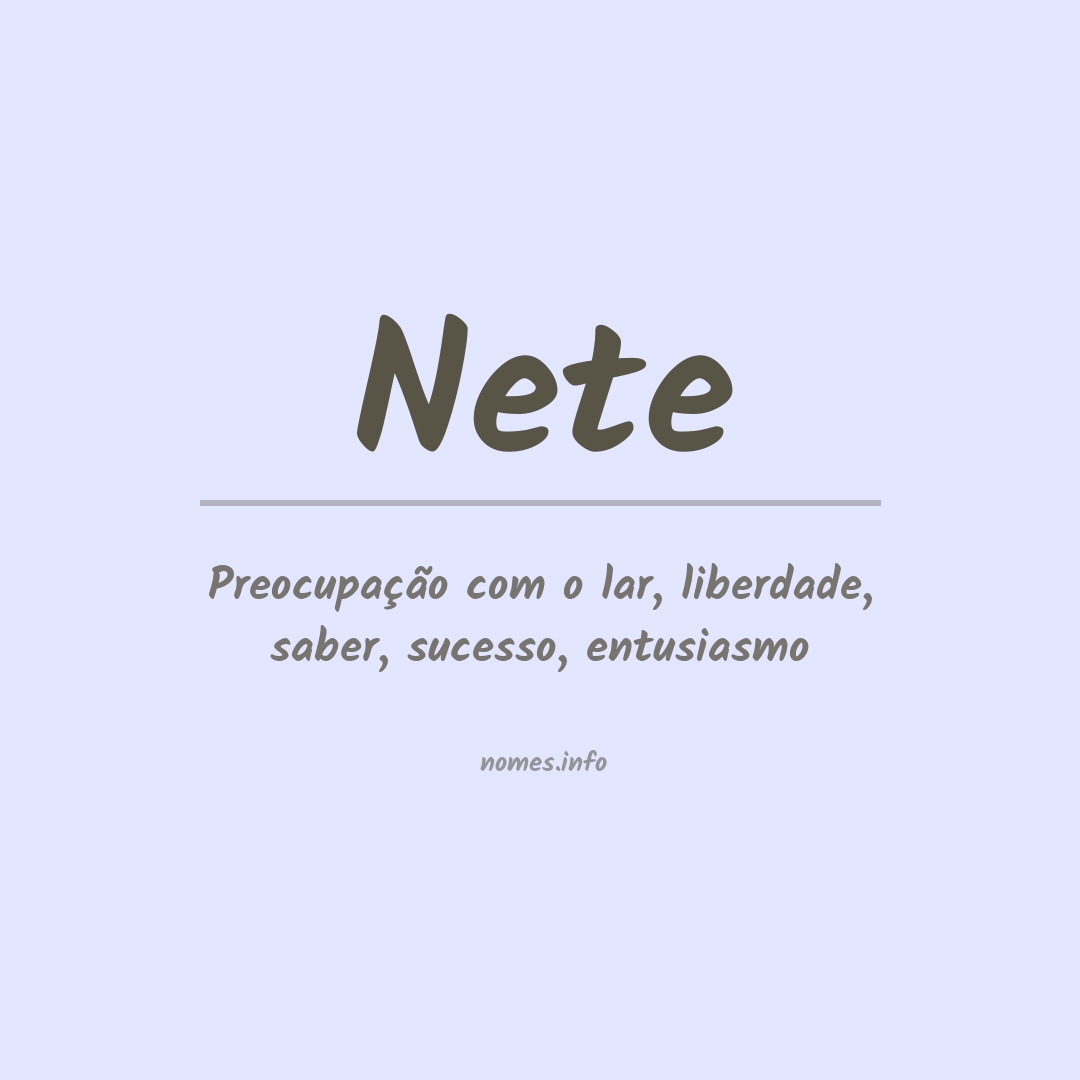 Significado do nome Nete