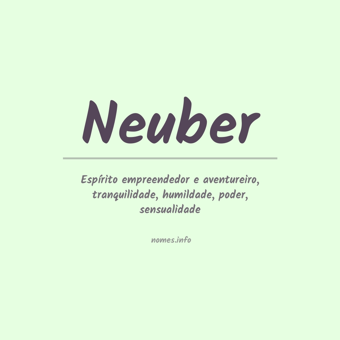Significado do nome Neuber