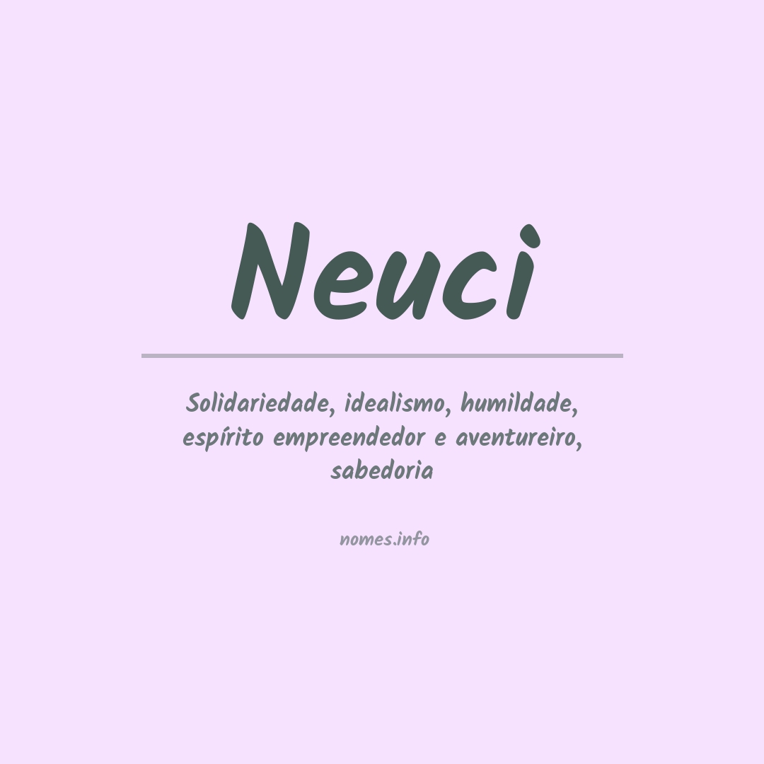 Significado do nome Neuci
