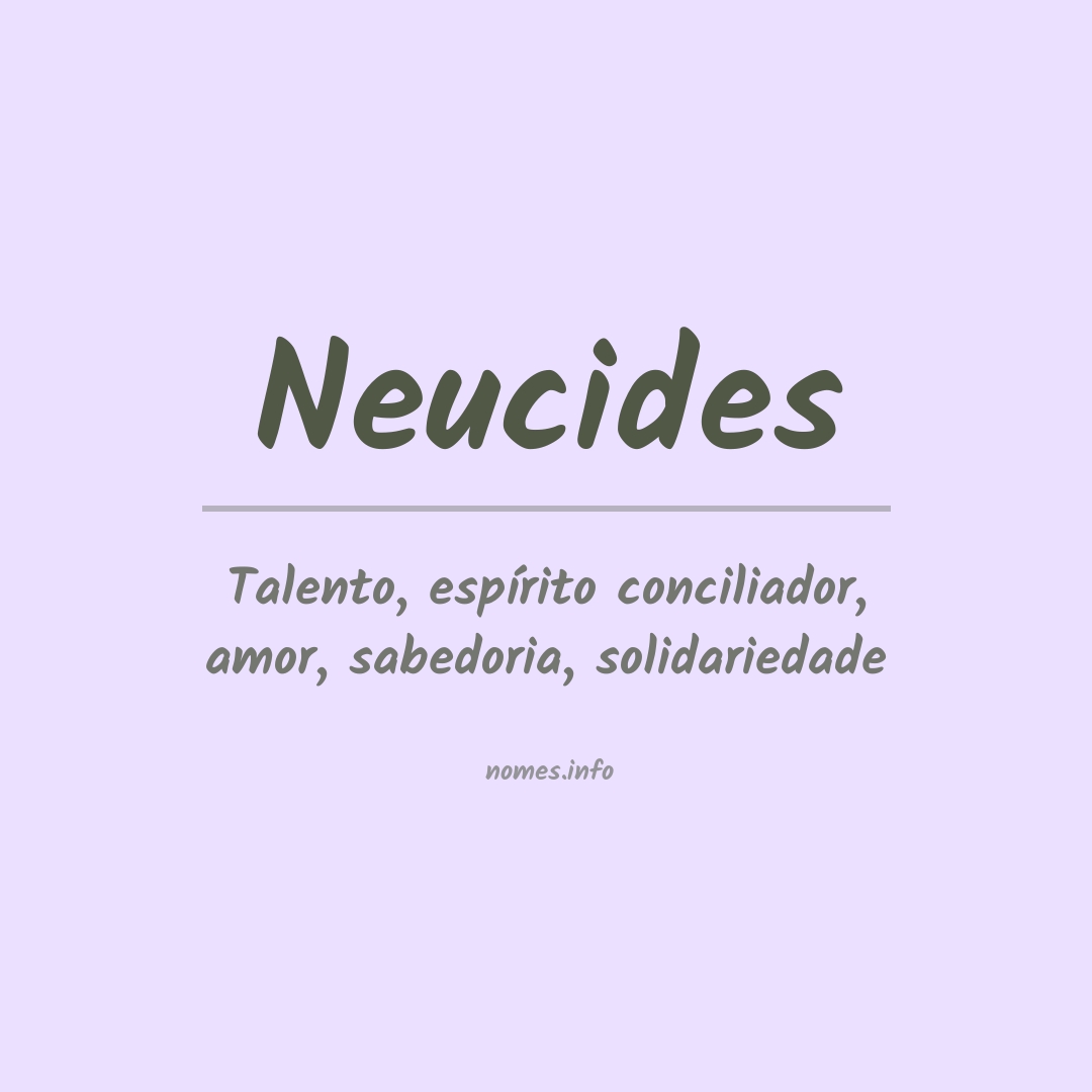 Significado do nome Neucides