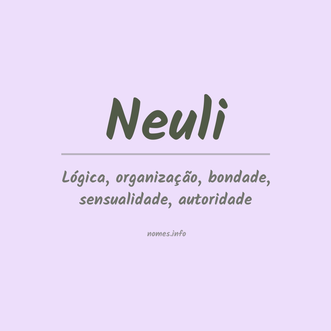 Significado do nome Neuli