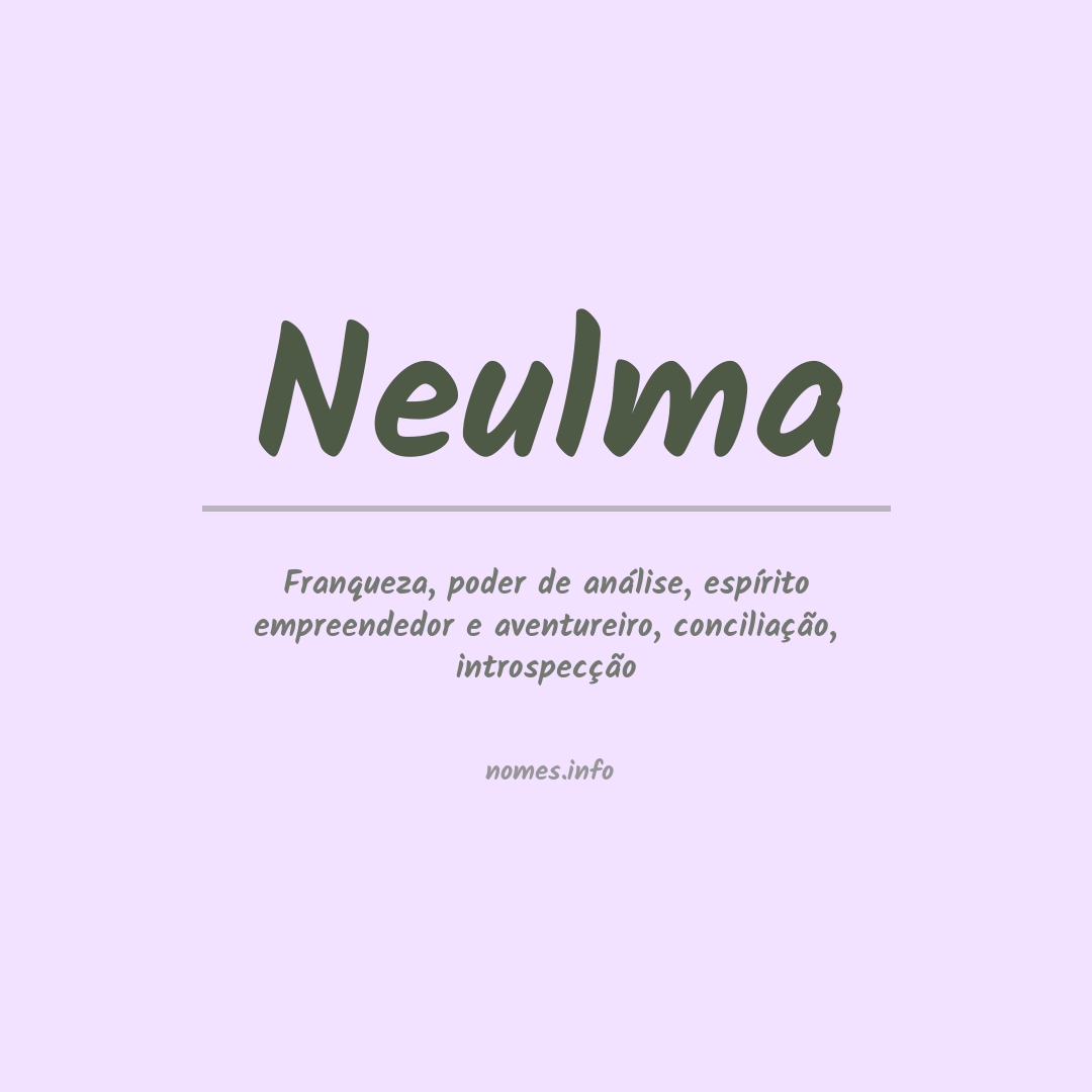 Significado do nome Neulma