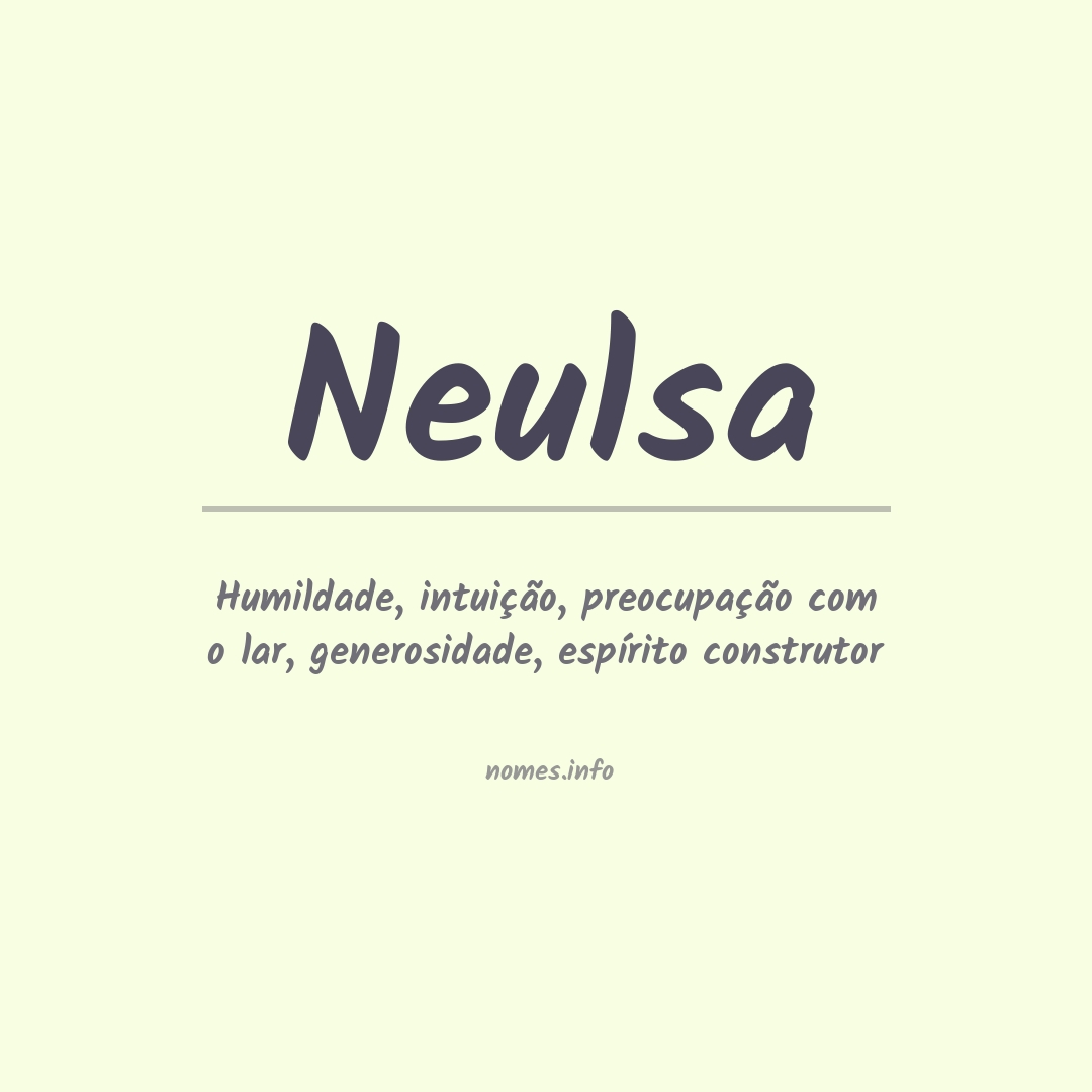 Significado do nome Neulsa