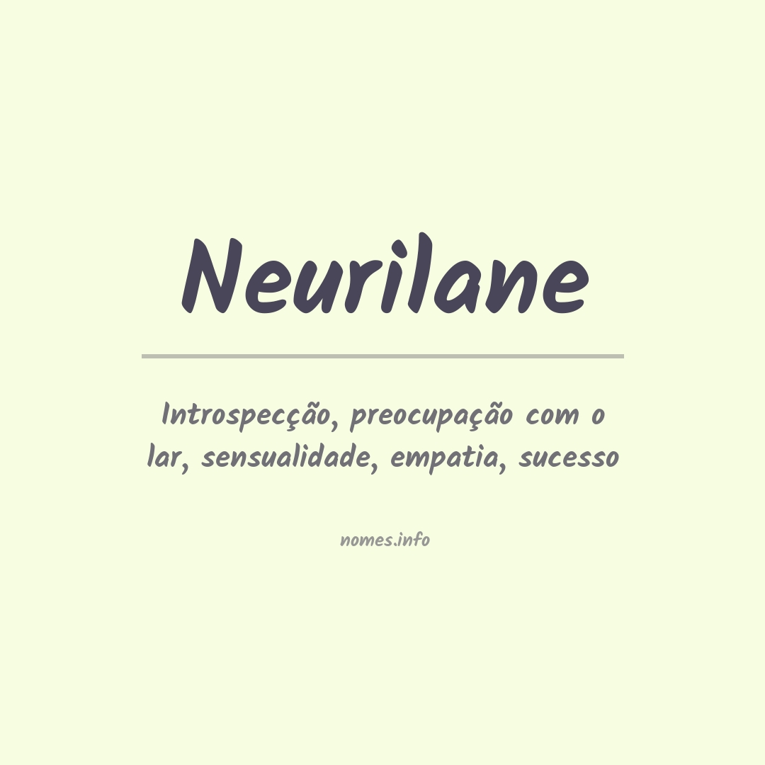 Significado do nome Neurilane