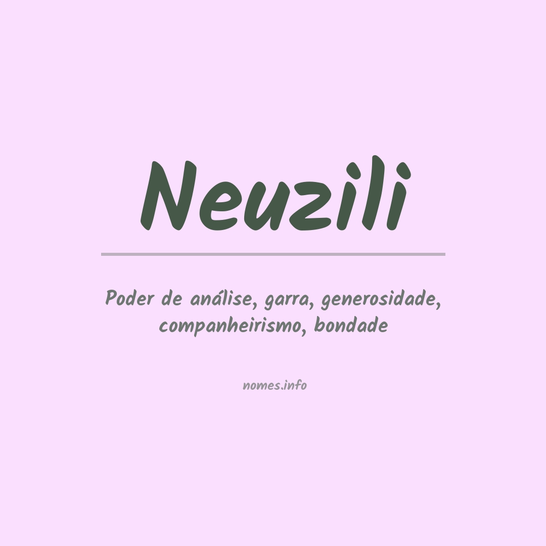Significado do nome Neuzili