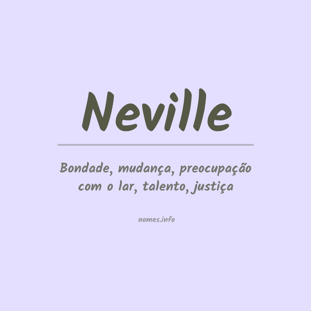 Significado do nome Neville