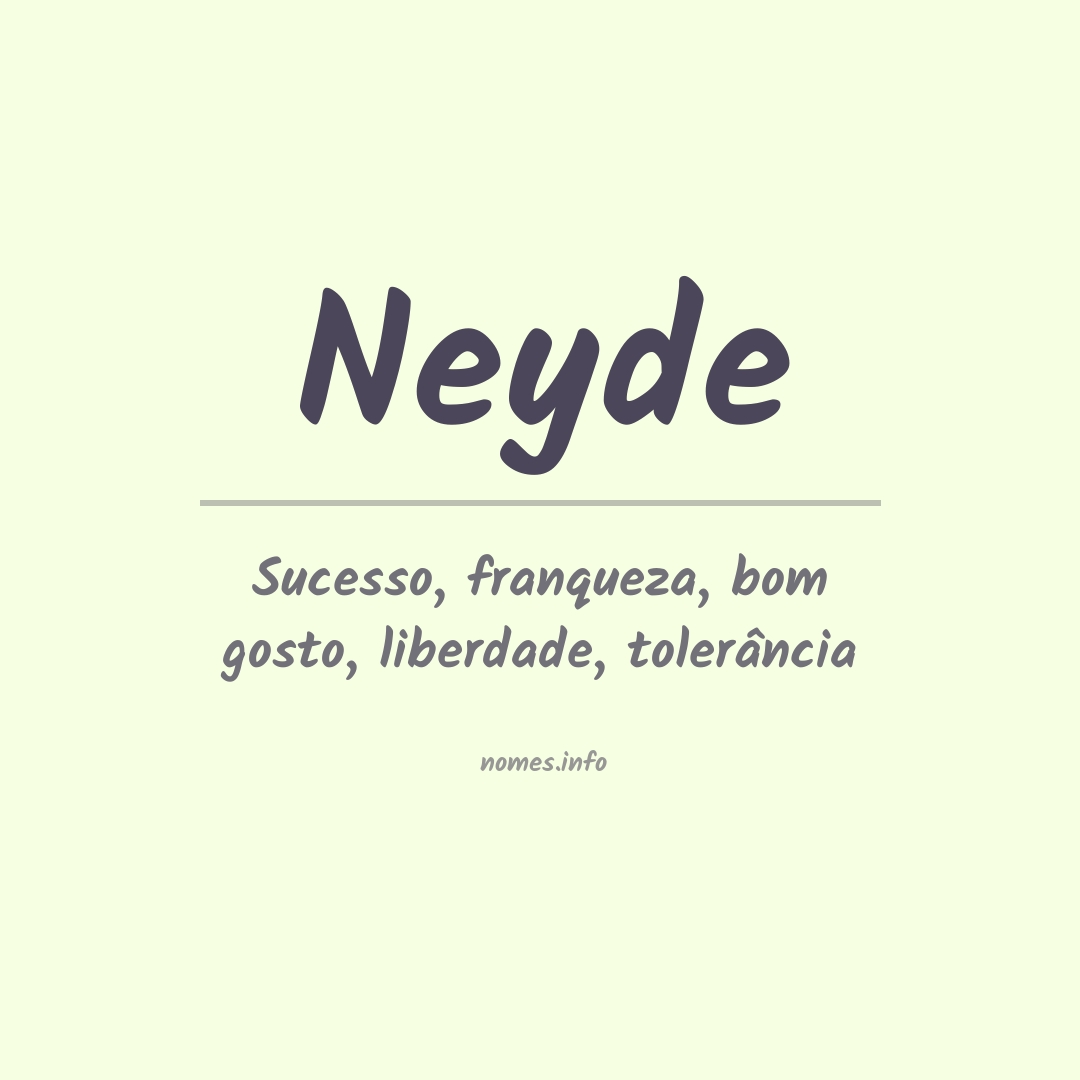 Significado do nome Neyde