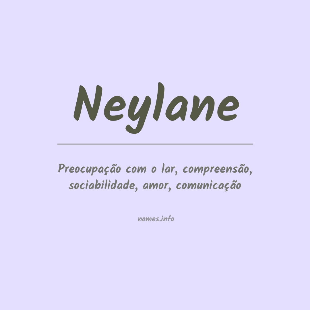 Significado do nome Neylane