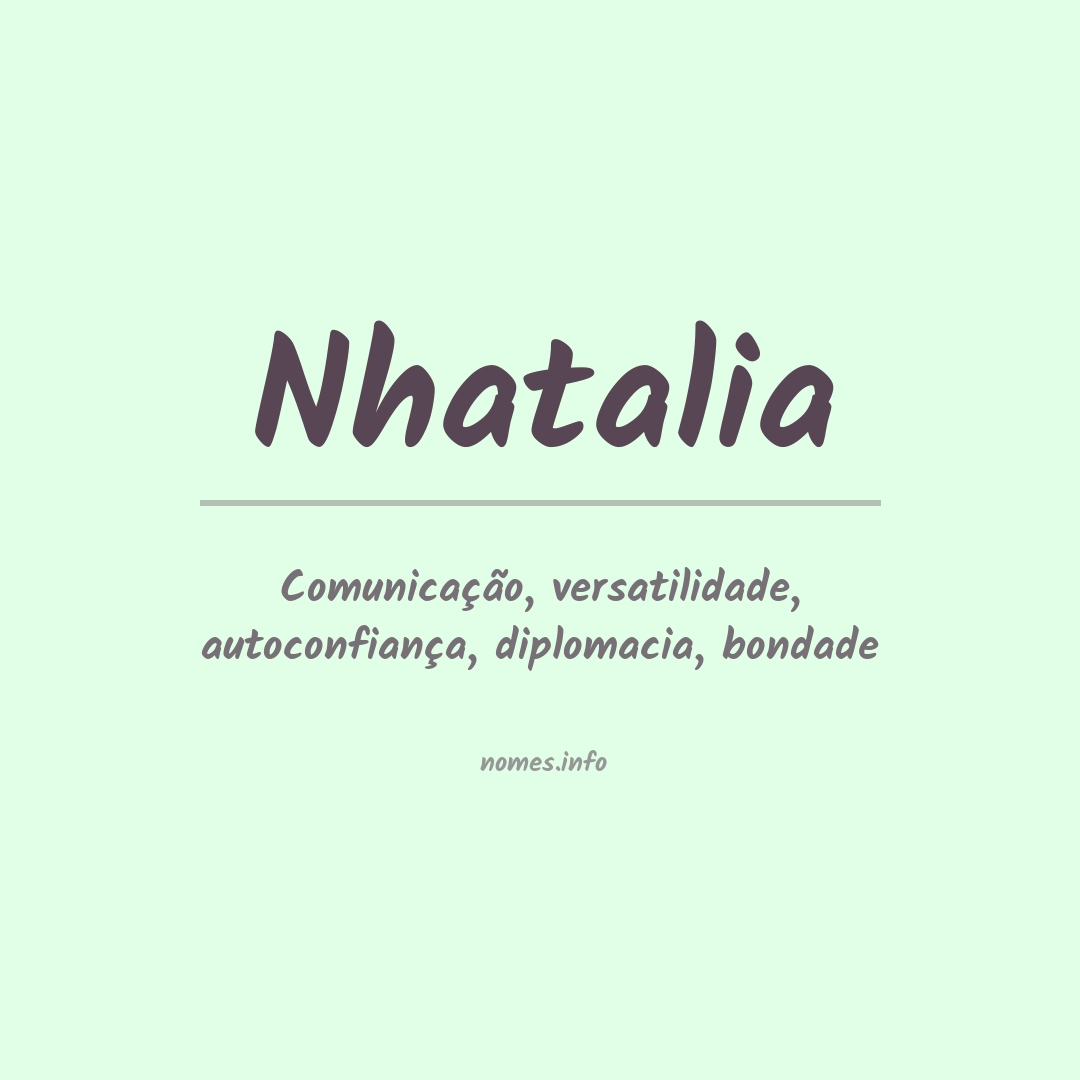 Significado do nome Nhatalia