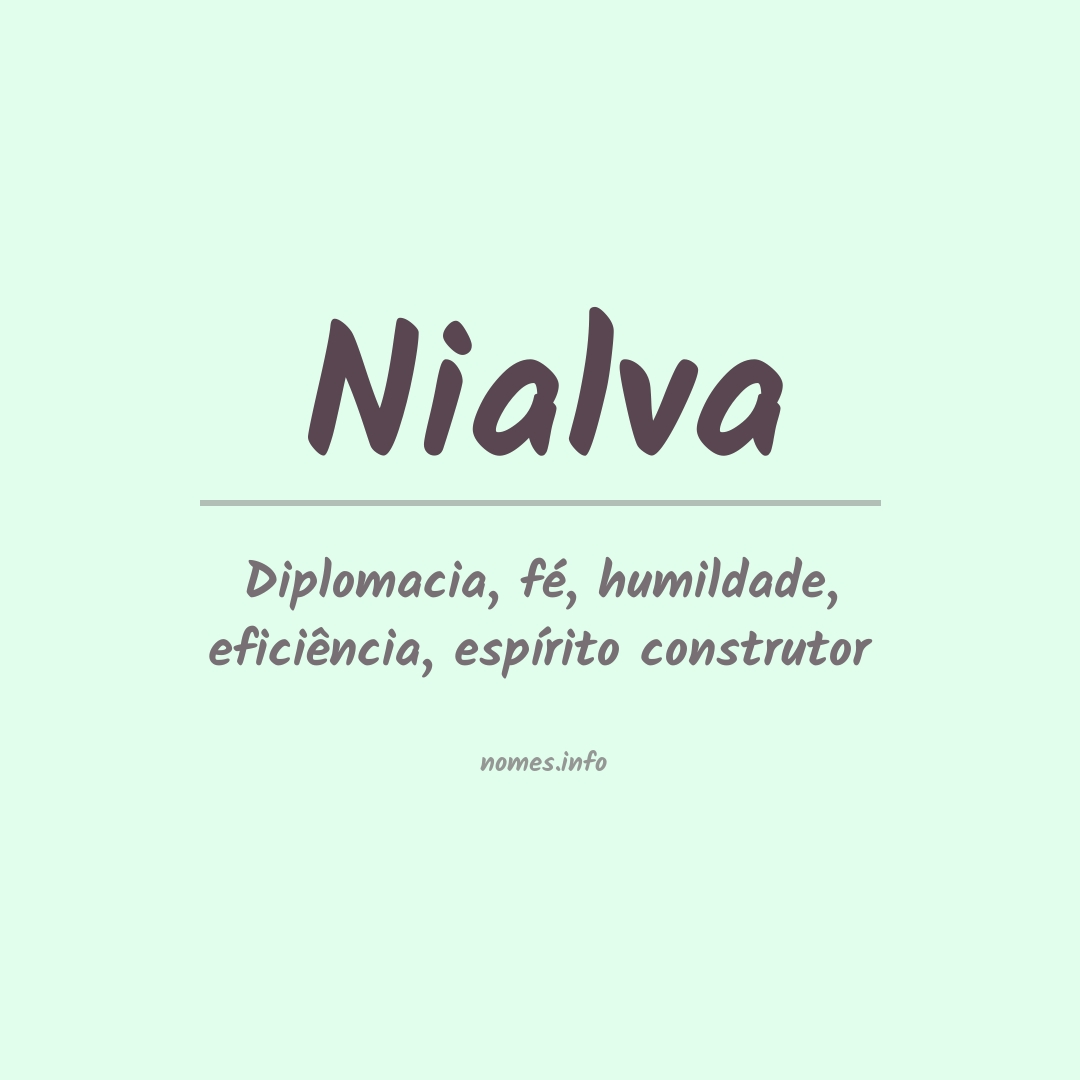 Significado do nome Nialva