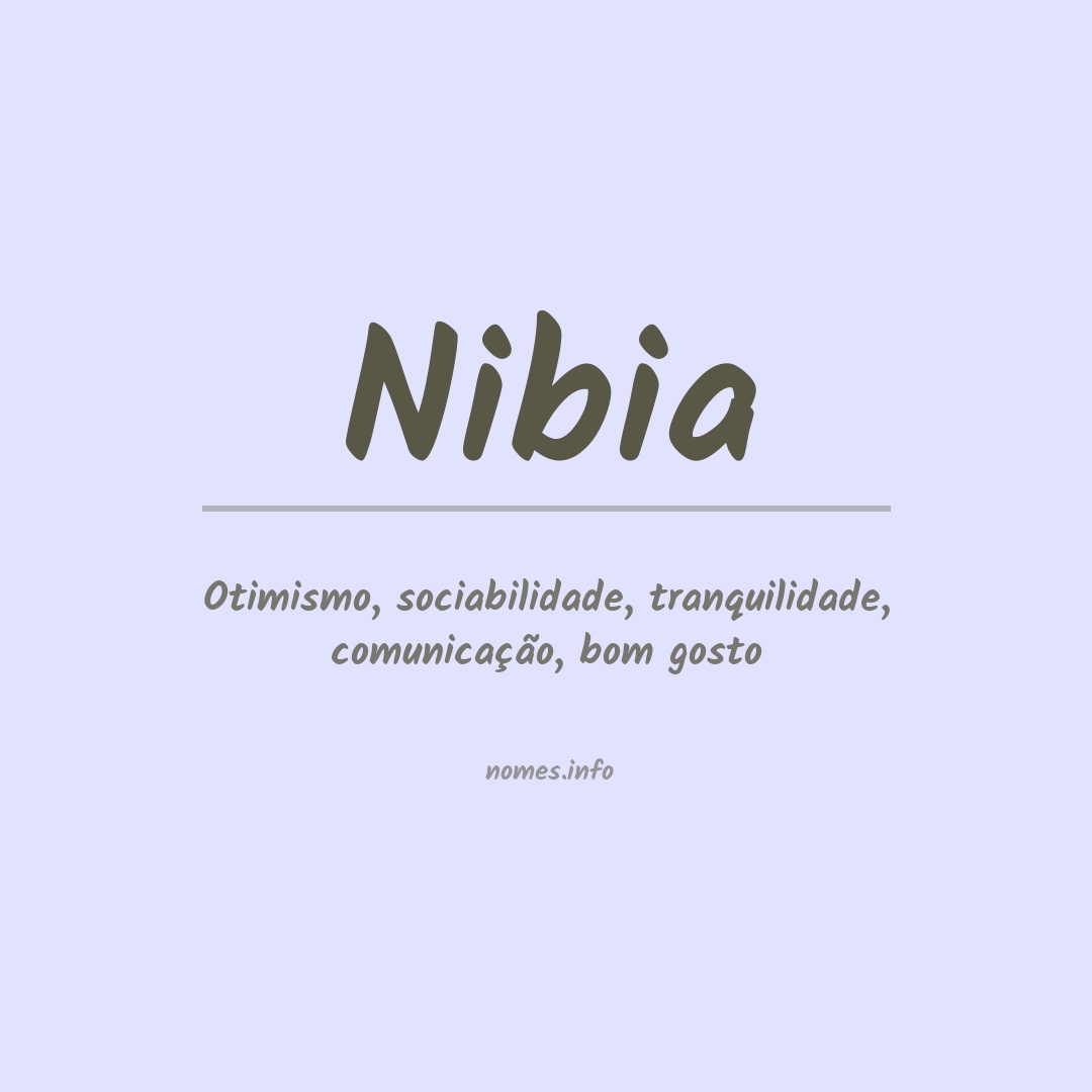 Significado do nome Nibia