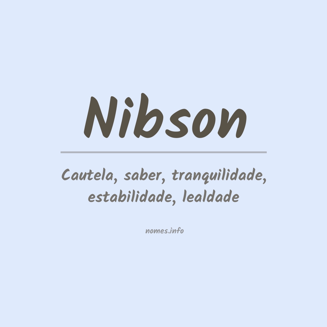 Significado do nome Nibson