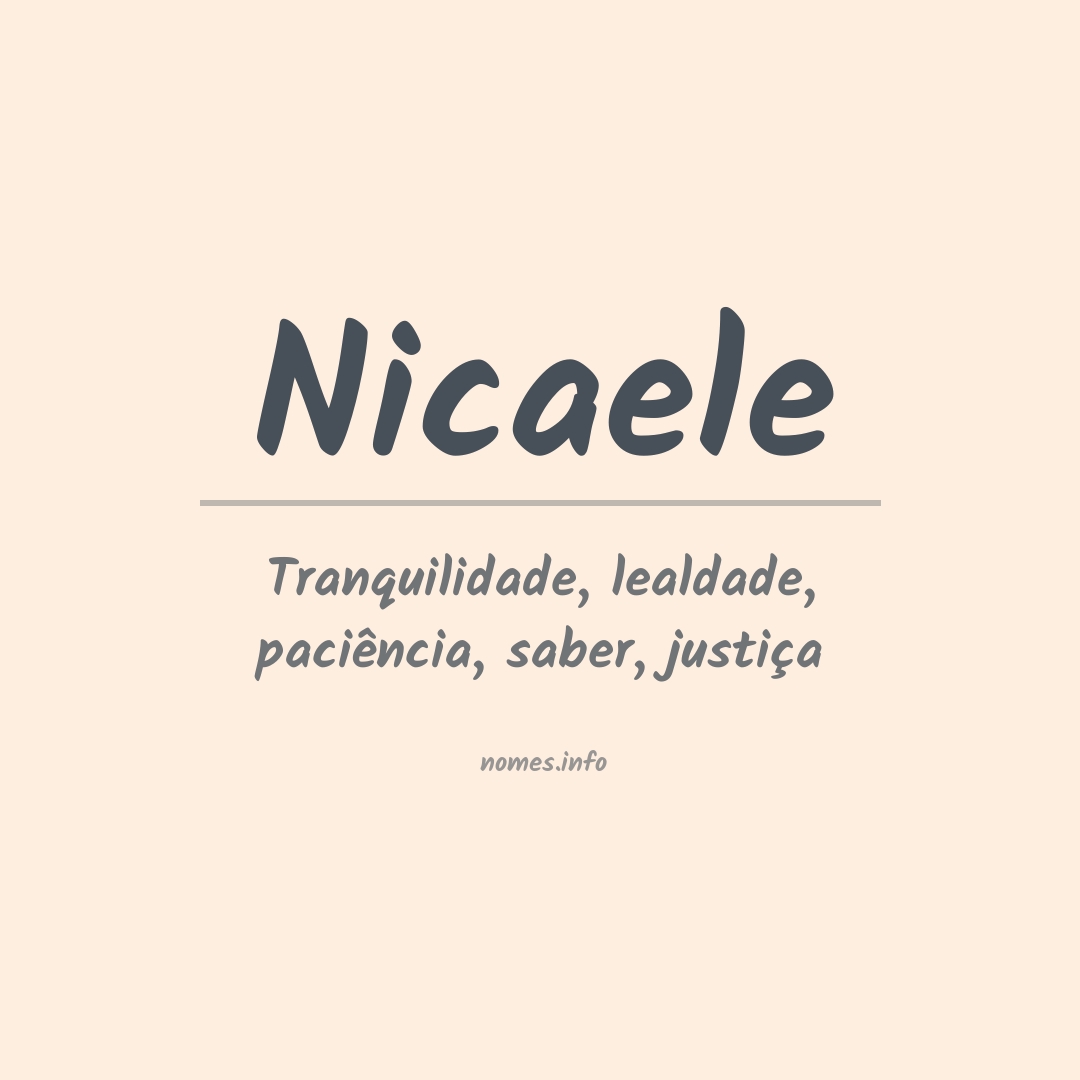 Significado do nome Nicaele