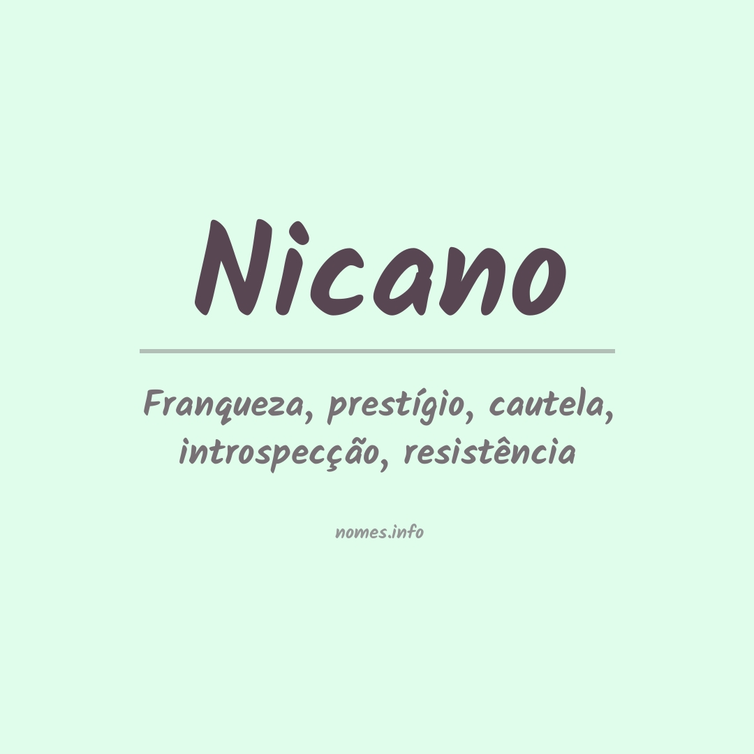 Significado do nome Nicano