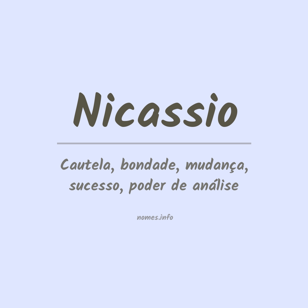 Significado do nome Nicassio