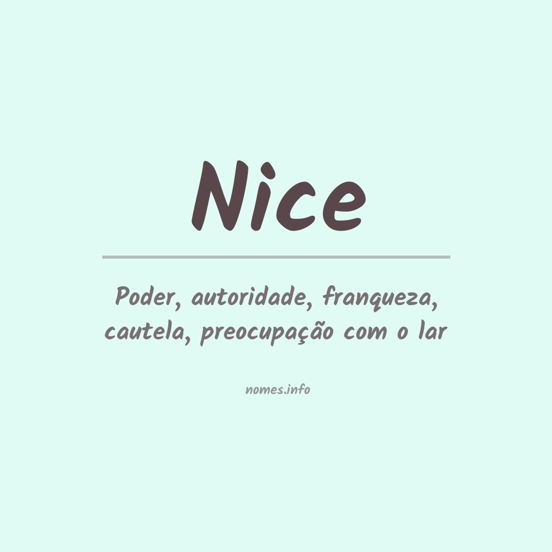 Significado do nome Nice