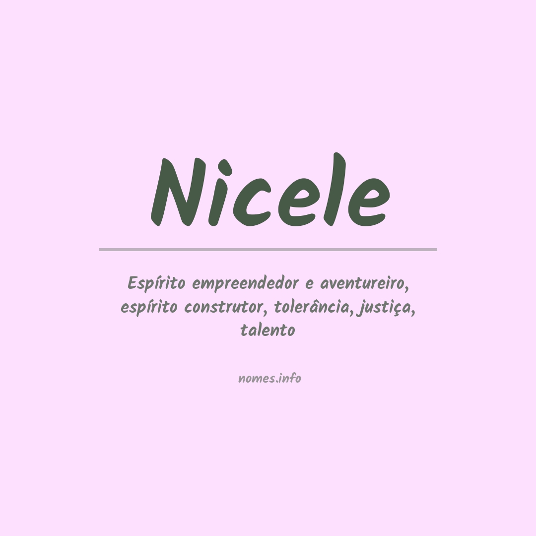 Significado do nome Nicele