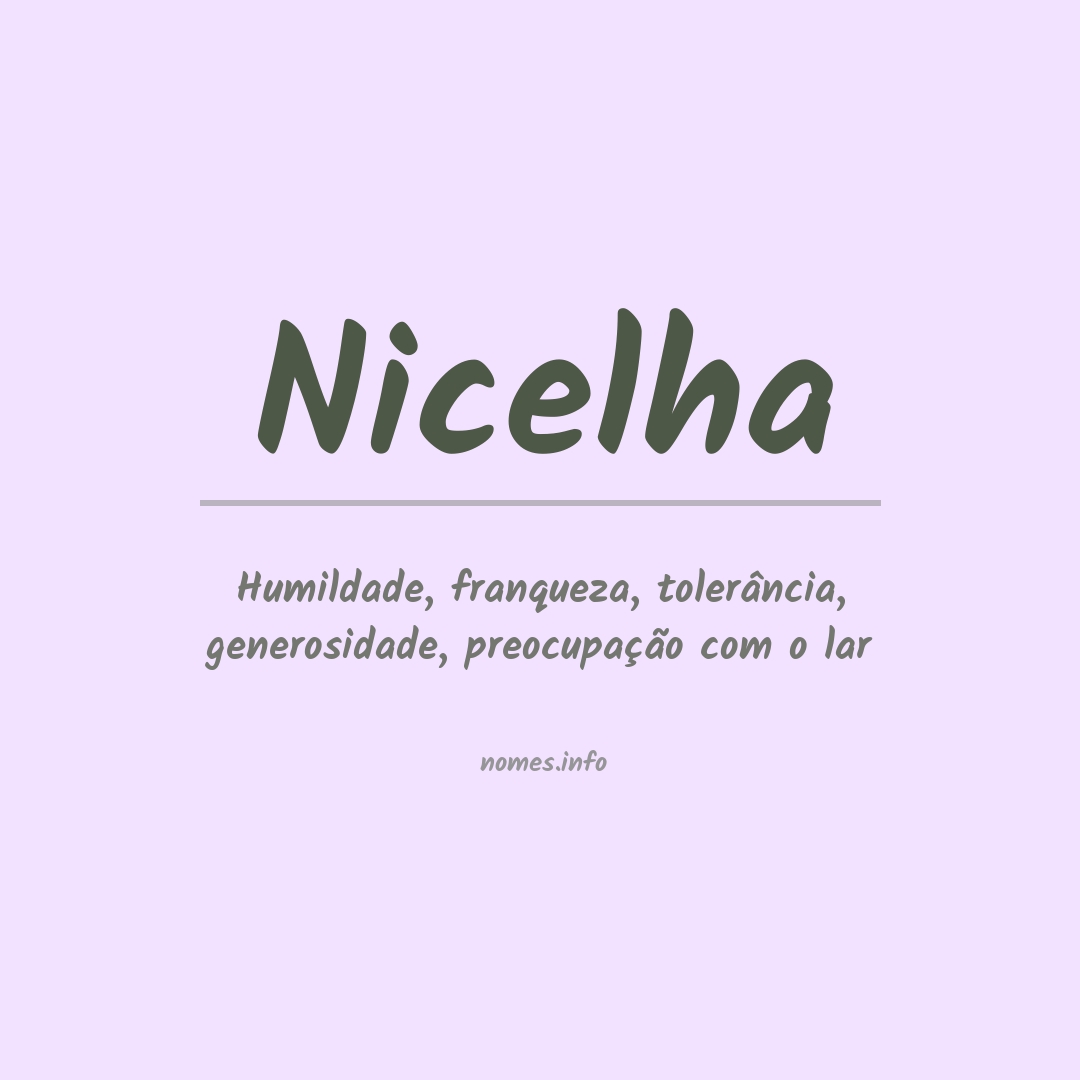 Significado do nome Nicelha