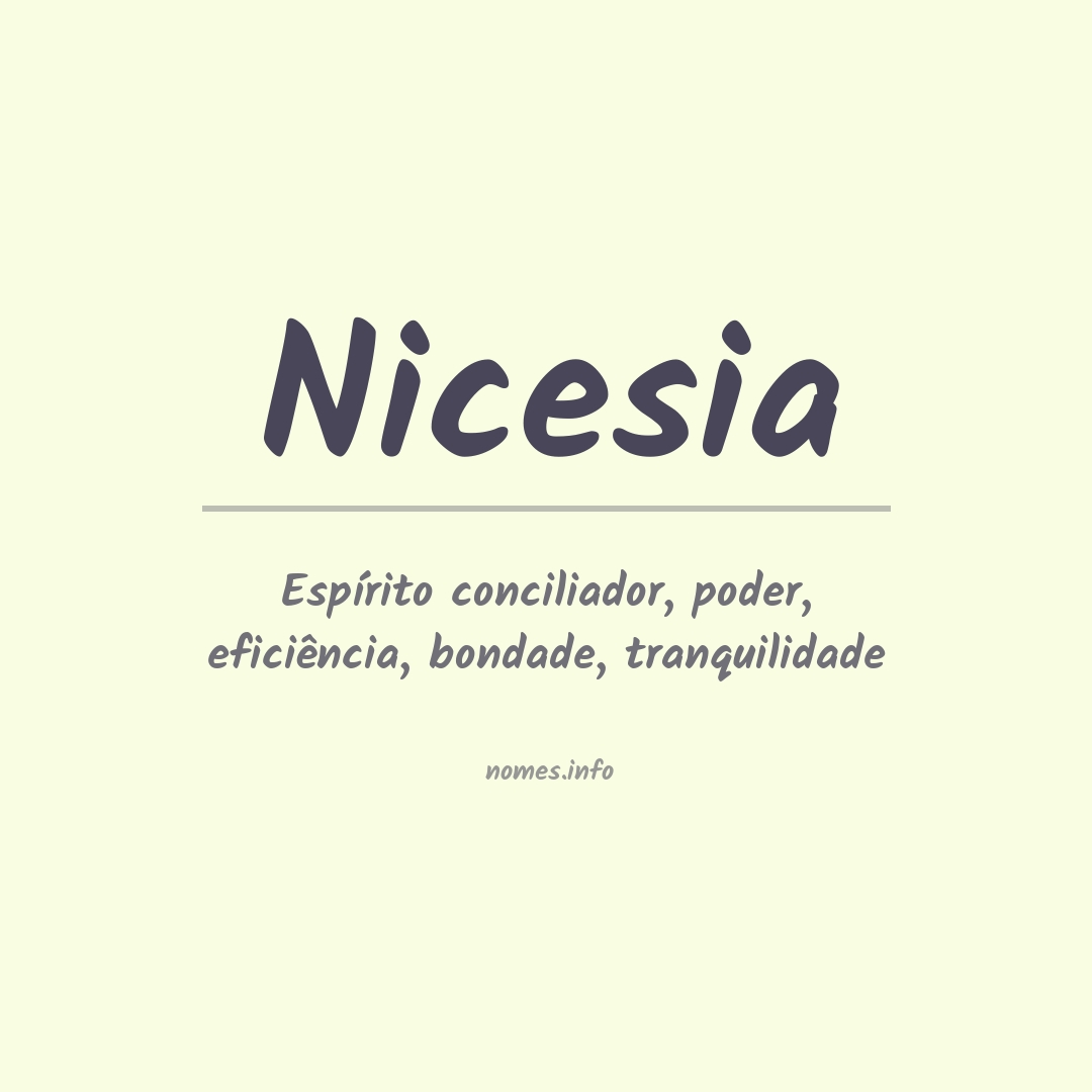 Significado do nome Nicesia