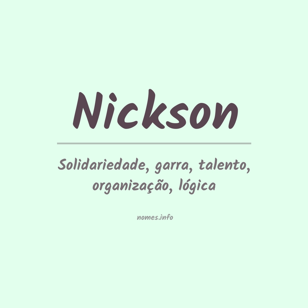 Significado do nome Nickson