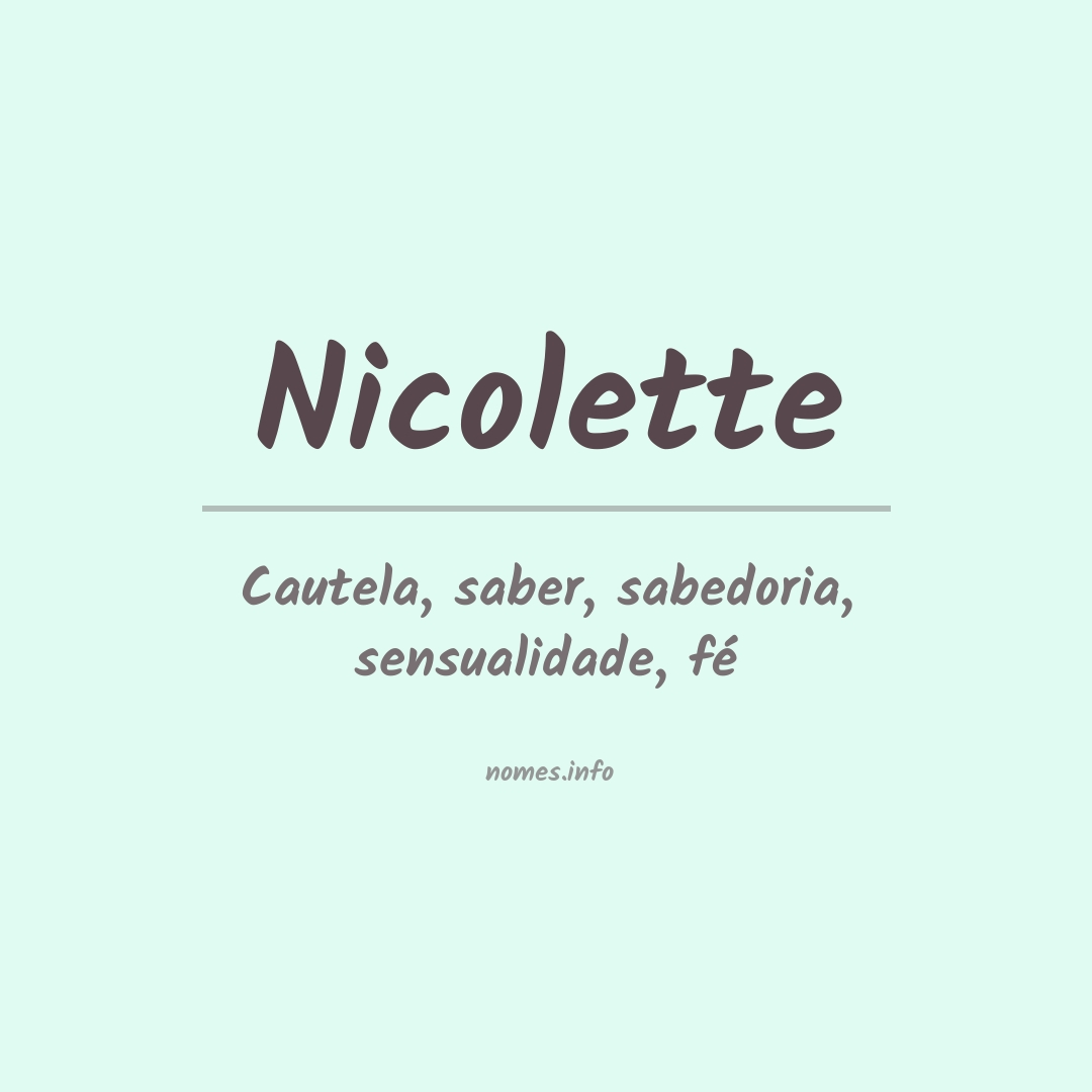 Significado do nome Nicolette