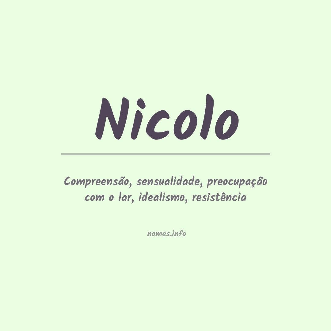 Significado do nome Nicolo