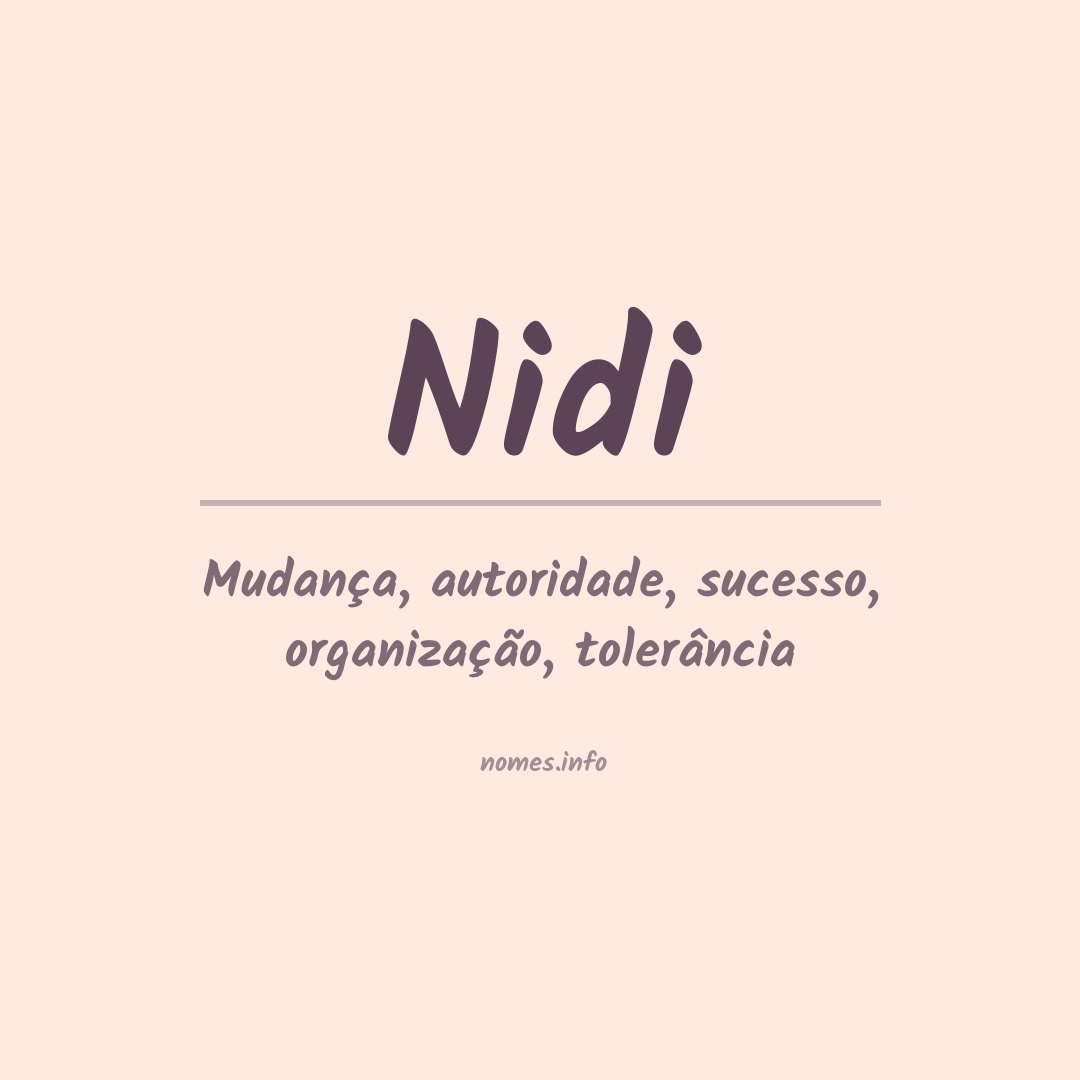 Significado do nome Nidi