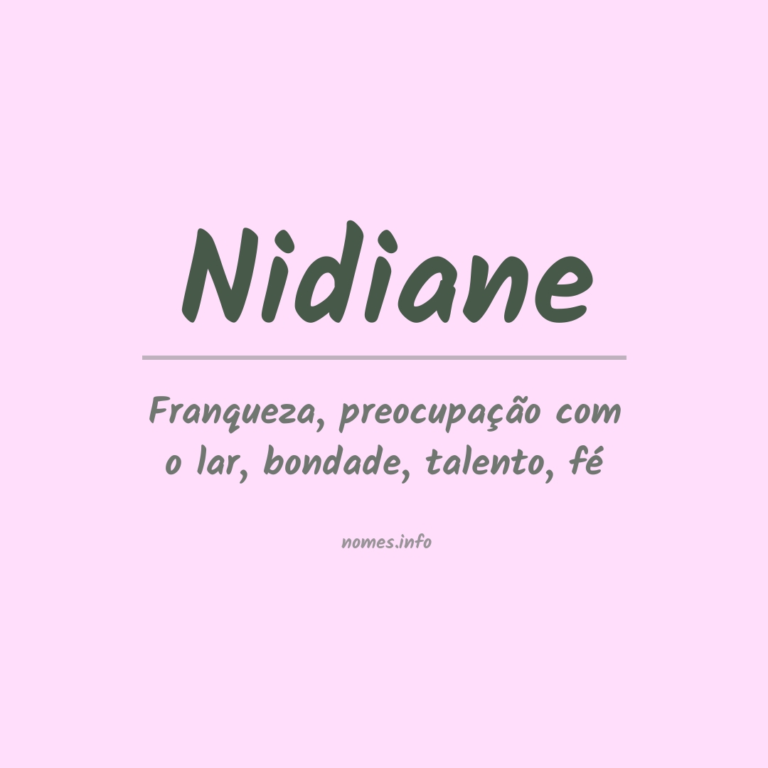 Significado do nome Nidiane