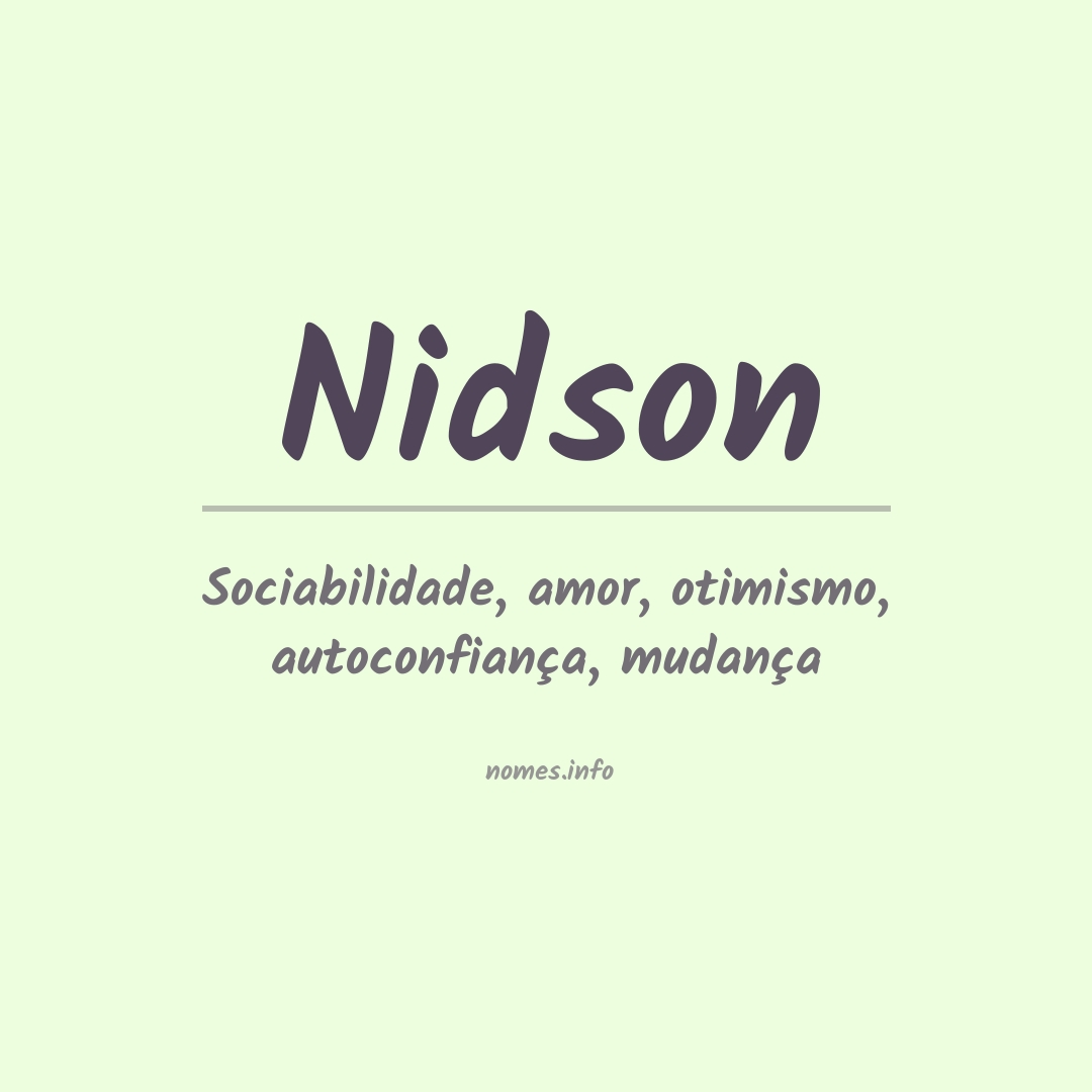 Significado do nome Nidson