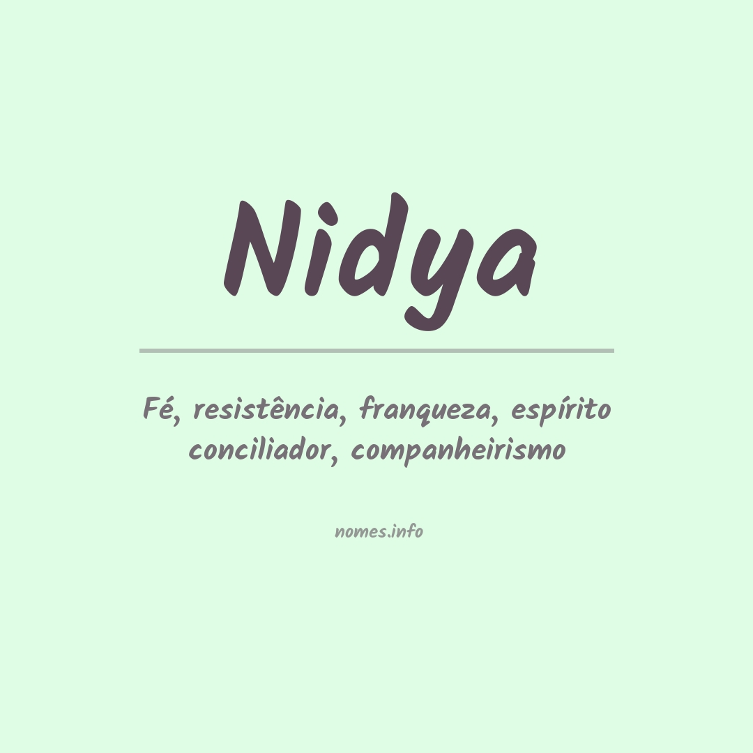 Significado do nome Nidya