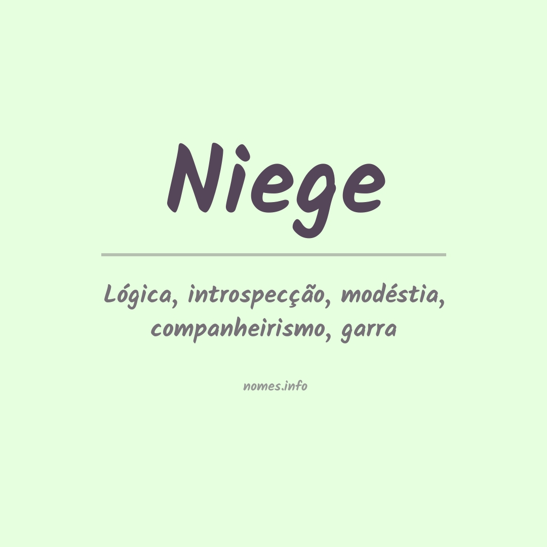 Significado do nome Niege