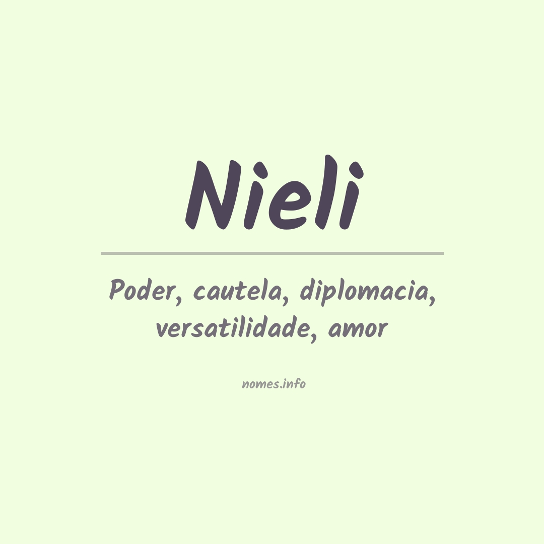 Significado do nome Nieli