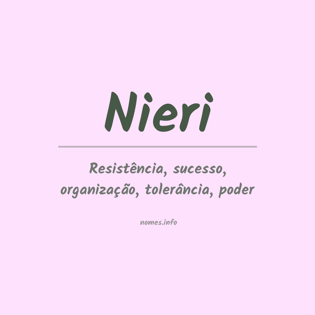 Significado do nome Nieri