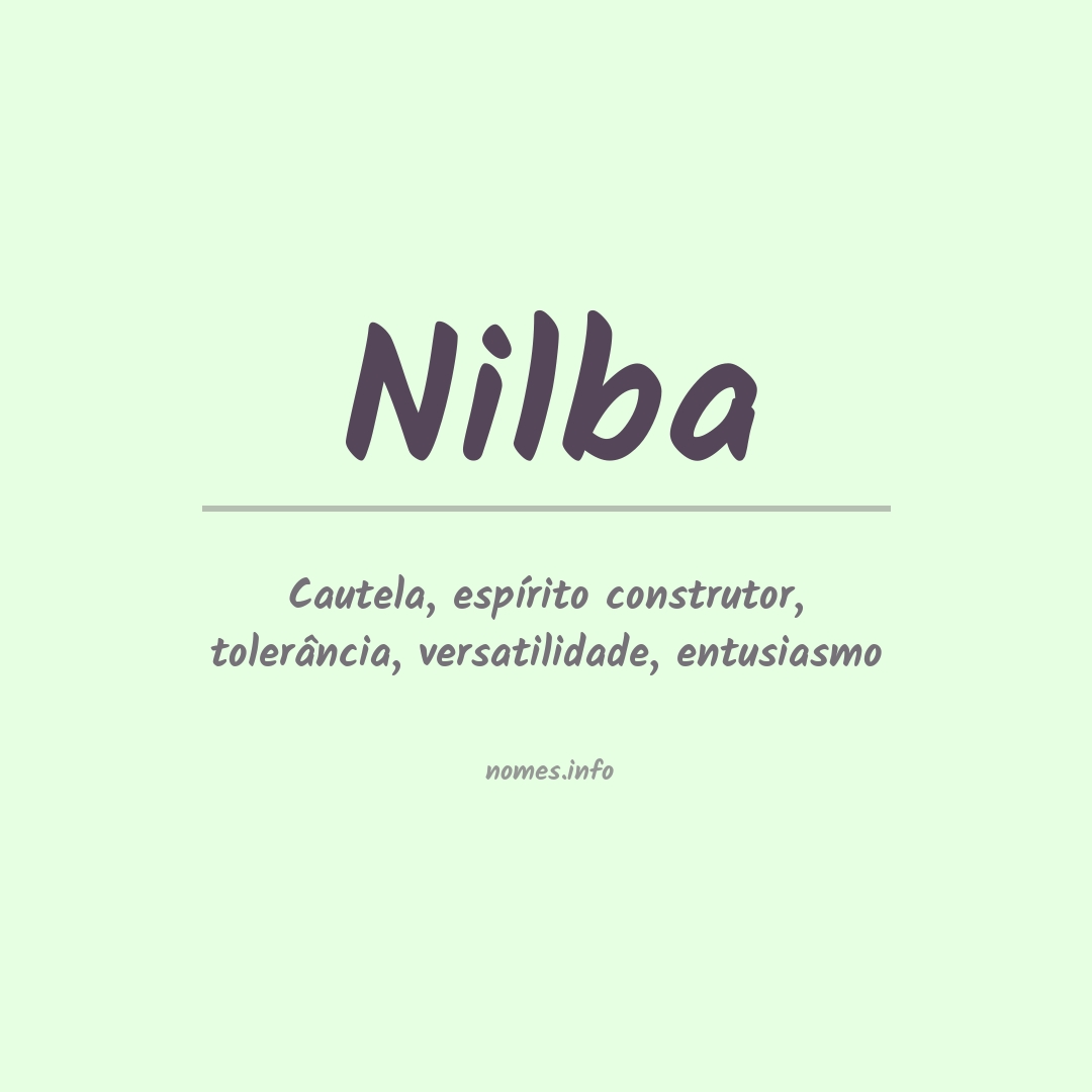 Significado do nome Nilba
