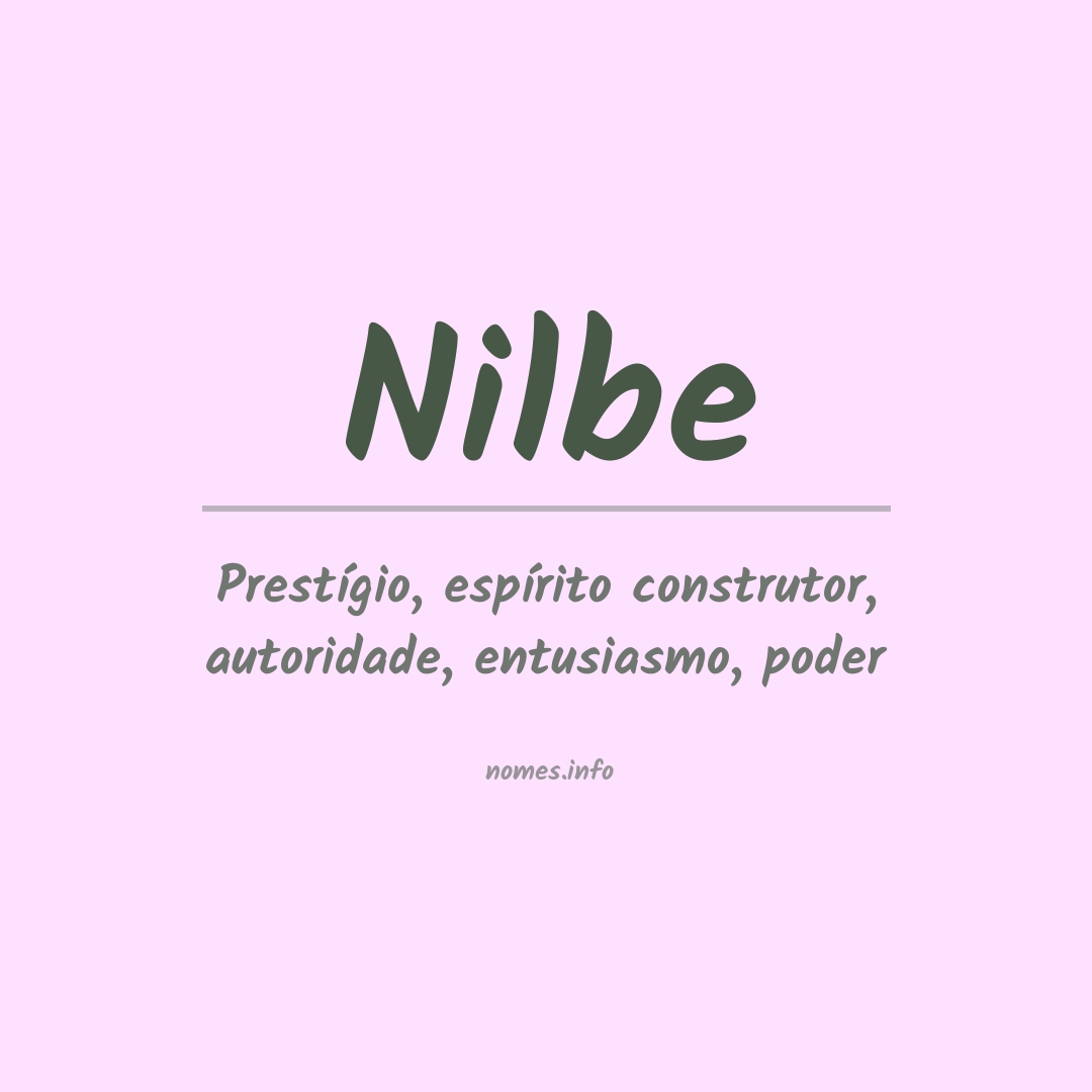 Significado do nome Nilbe