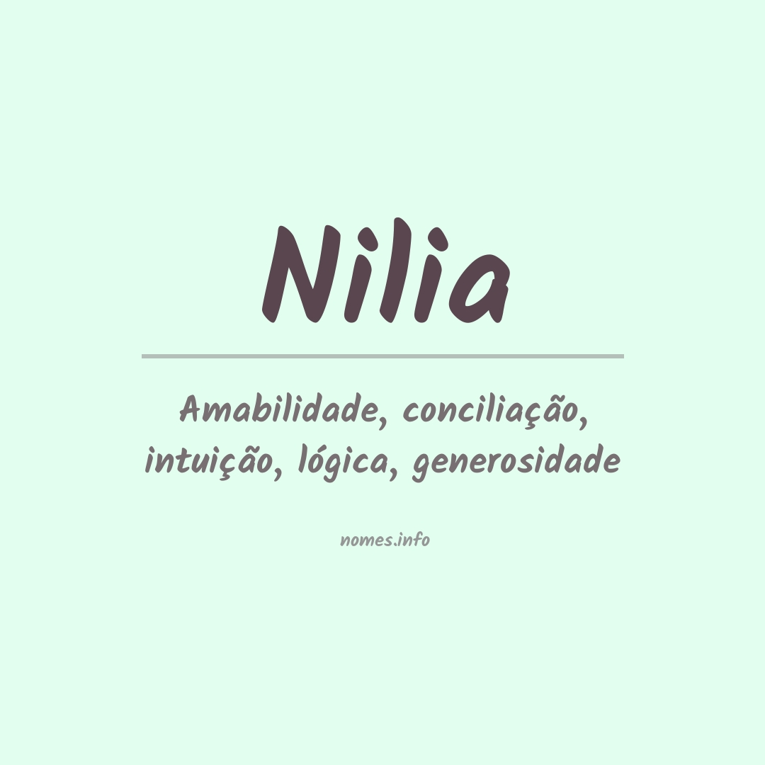 Significado do nome Nilia