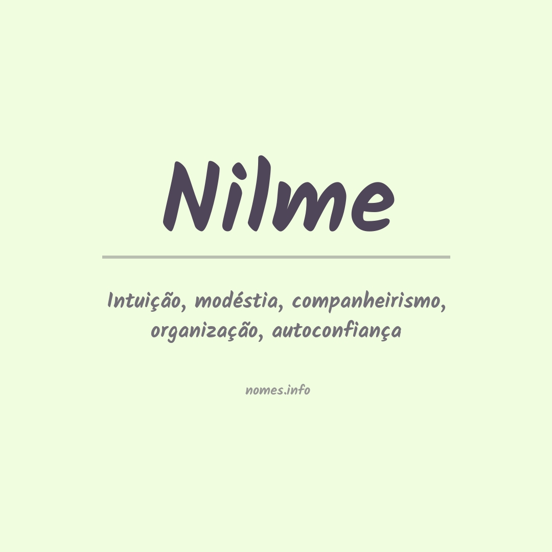 Significado do nome Nilme