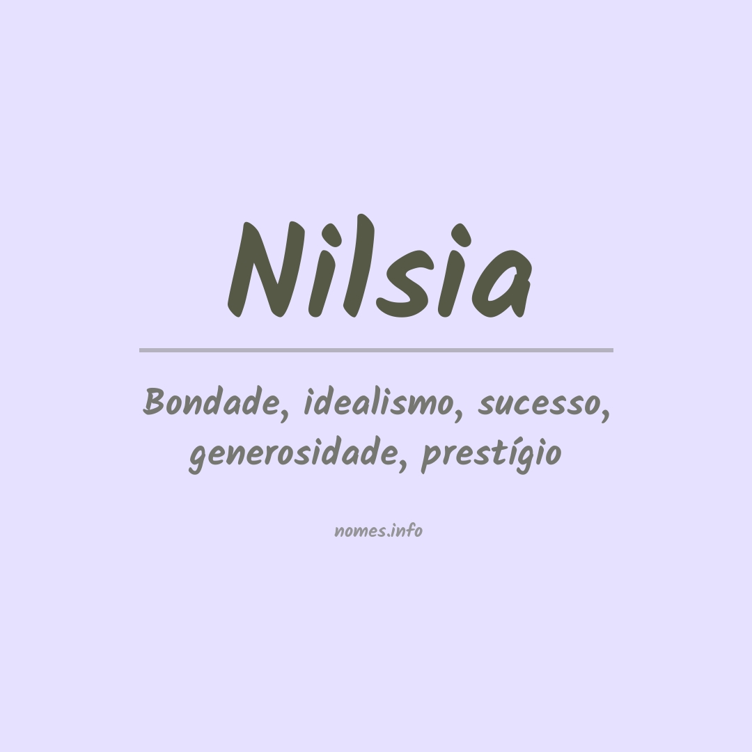 Significado do nome Nilsia