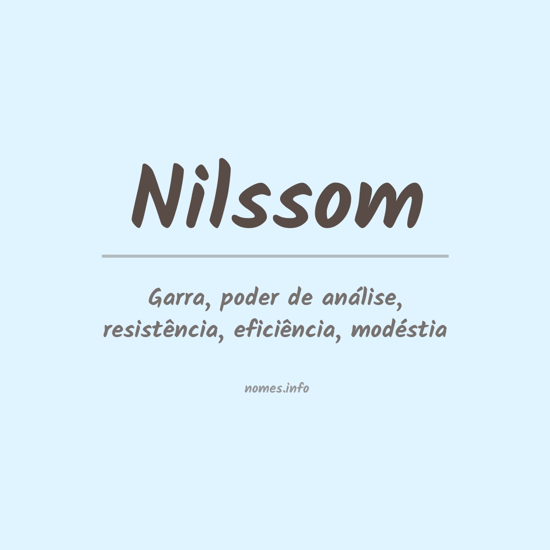 Significado do nome Nilssom