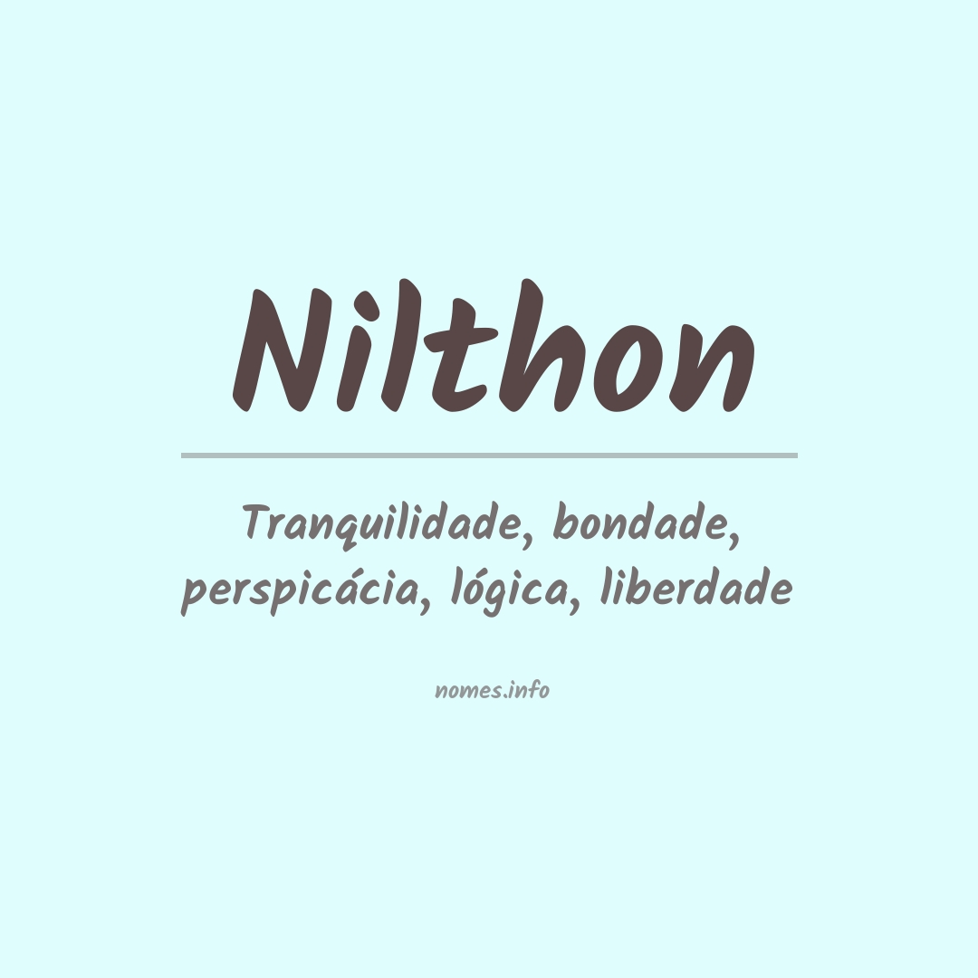 Significado do nome Nilthon