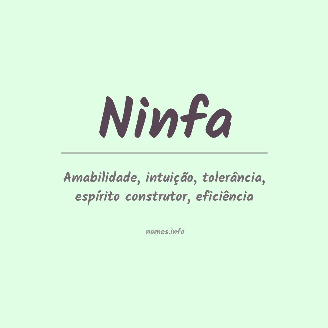 Significado do nome Ninfa